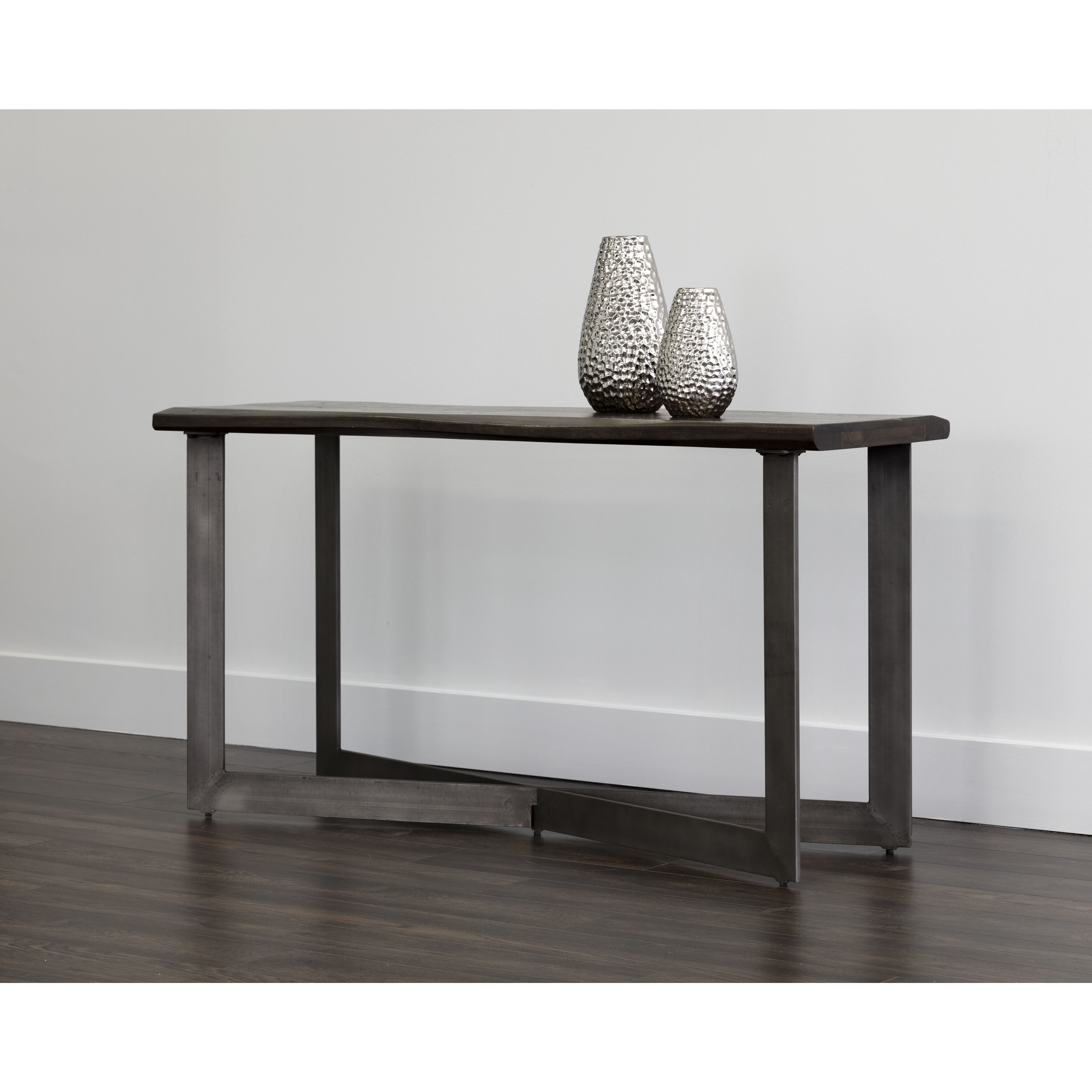 Marley 56 X 18 inch Dark Brown / Antique Gunmetal Console Table
